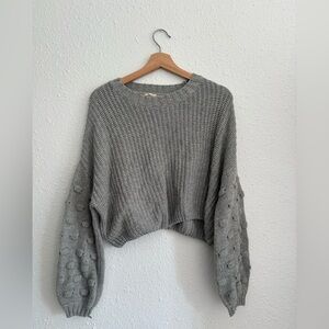 En Creme Gray Textured Women's Sweater